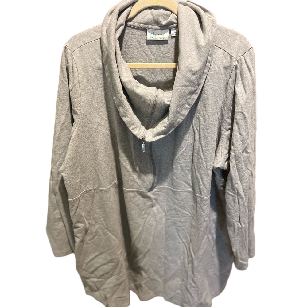 264. WOMENS DENIM + COMPANY 3X DETAIL TOP - Picture 2 of 5